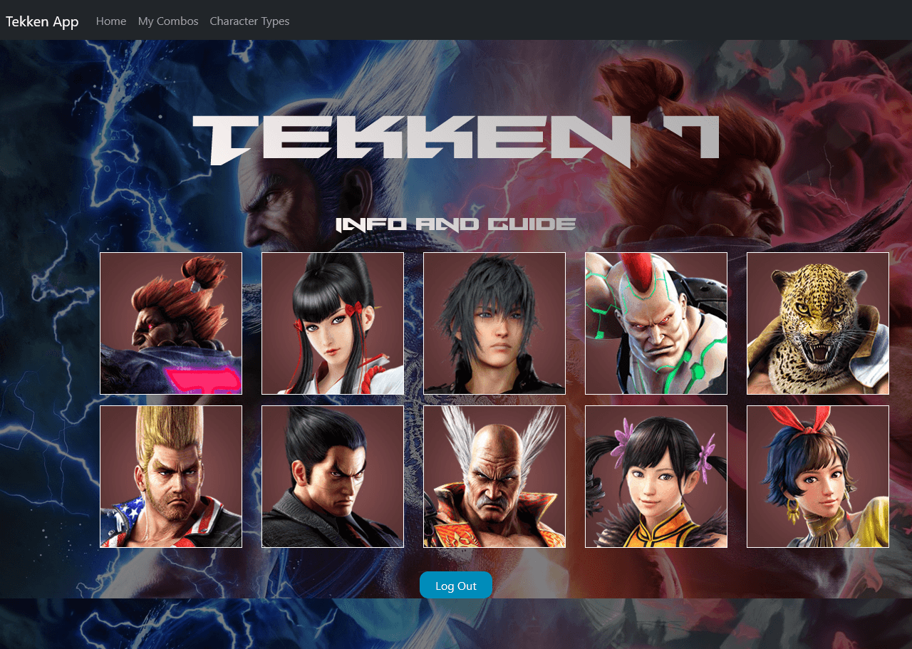 Tekken 7 Data Web App screenshot